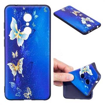 Golden Butterflies 3D Embossed Relief Black Soft Back Cover for Mi Xiaomi Redmi 5