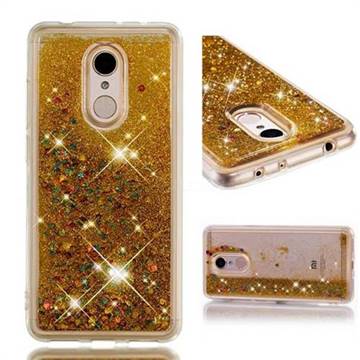 Dynamic Liquid Glitter Quicksand Sequins TPU Phone Case for Mi Xiaomi Redmi 5 - Golden