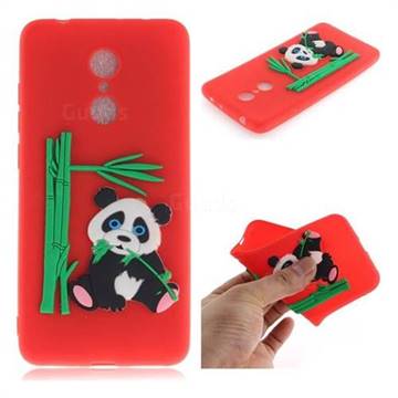 Panda Eating Bamboo Soft 3D Silicone Case for Mi Xiaomi Redmi 5 - Red