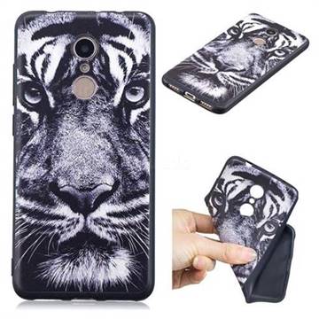 White Tiger 3D Embossed Relief Black TPU Cell Phone Back Cover for Mi Xiaomi Redmi 5