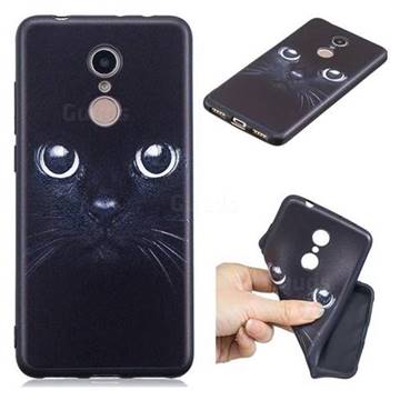Bearded Feline 3D Embossed Relief Black TPU Cell Phone Back Cover for Mi Xiaomi Redmi 5