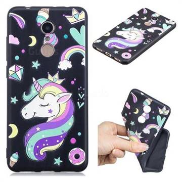 Candy Unicorn 3D Embossed Relief Black TPU Cell Phone Back Cover for Mi Xiaomi Redmi 5