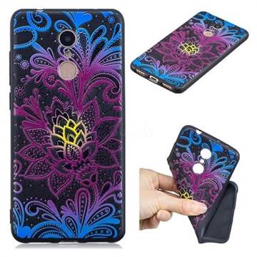 Colorful Lace 3D Embossed Relief Black TPU Cell Phone Back Cover for Mi Xiaomi Redmi 5