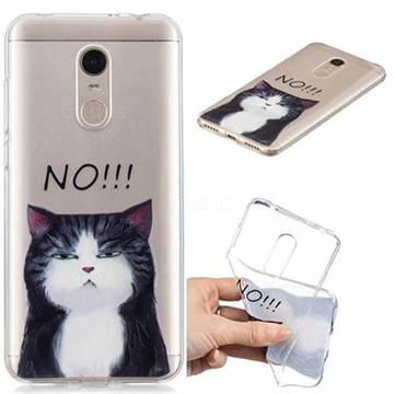 Cat Say No Clear Varnish Soft Phone Back Cover for Mi Xiaomi Redmi 5