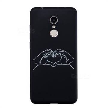 Heart Hand Stick Figure Matte Black TPU Phone Cover for Mi Xiaomi Redmi 5