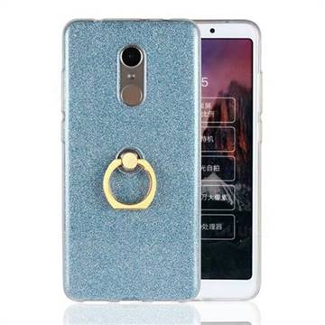 Luxury Soft TPU Glitter Back Ring Cover with 360 Rotate Finger Holder Buckle for Mi Xiaomi Redmi 5 - Blue