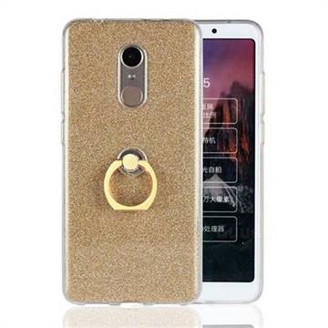 Luxury Soft TPU Glitter Back Ring Cover with 360 Rotate Finger Holder Buckle for Mi Xiaomi Redmi 5 - Golden