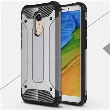 King Kong Armor Premium Shockproof Dual Layer Rugged Hard Cover for Mi Xiaomi Redmi 5 - Silver Grey