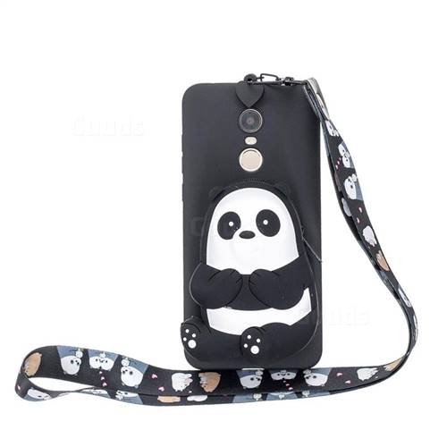 Cute Panda Neck Lanyard Zipper Wallet Silicone Case for Mi Xiaomi Redmi 5