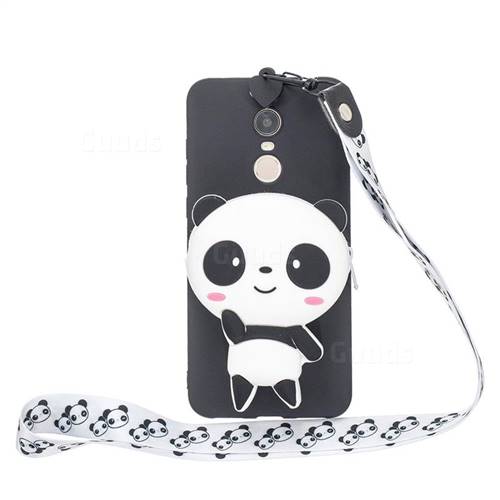 White Panda Neck Lanyard Zipper Wallet Silicone Case for Mi Xiaomi Redmi 5