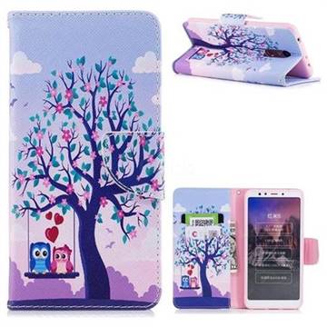 Tree and Owls Leather Wallet Case for Mi Xiaomi Redmi 5