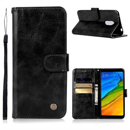Luxury Retro Leather Wallet Case for Mi Xiaomi Redmi 5 - Black
