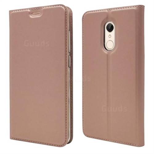 Ultra Slim Card Magnetic Automatic Suction Leather Wallet Case for Mi Xiaomi Redmi 5 - Rose Gold