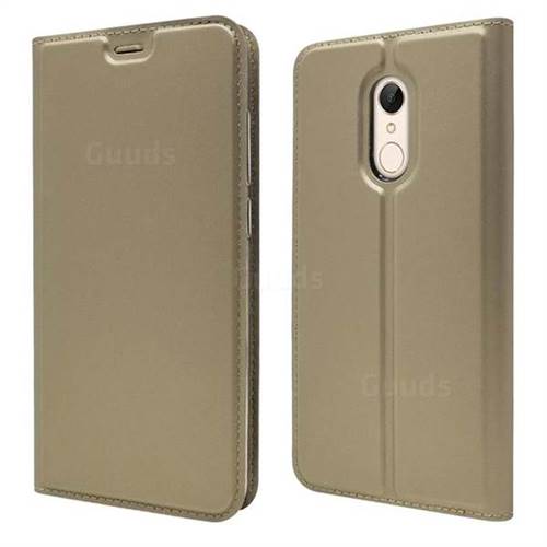 Ultra Slim Card Magnetic Automatic Suction Leather Wallet Case for Mi Xiaomi Redmi 5 - Champagne