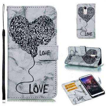Marble Heart PU Leather Wallet Phone Case for Mi Xiaomi Redmi 5 - Black