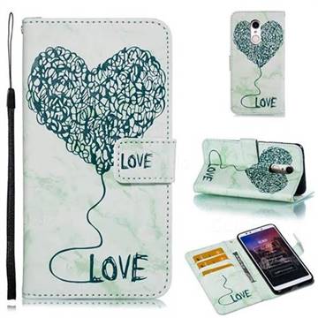 Marble Heart PU Leather Wallet Phone Case for Mi Xiaomi Redmi 5 - Green