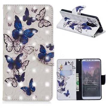 Flying Butterflies 3D Painted Leather Wallet Phone Case for Mi Xiaomi Redmi 5