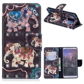 Totem Elephant 3D Painted Leather Wallet Phone Case for Mi Xiaomi Redmi 5