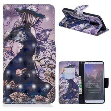 Purple Peacock 3D Painted Leather Wallet Phone Case for Mi Xiaomi Redmi 5