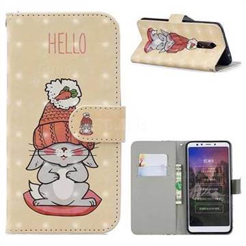Hello Rabbit 3D Painted Leather Phone Wallet Case for Mi Xiaomi Redmi 5