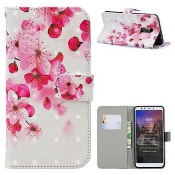 Red Flower 3D Painted Leather Phone Wallet Case for Mi Xiaomi Redmi 5