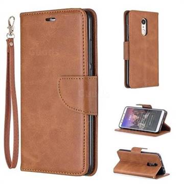 Classic Sheepskin PU Leather Phone Wallet Case for Mi Xiaomi Redmi 5 - Brown