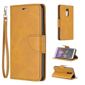 Classic Sheepskin PU Leather Phone Wallet Case for Mi Xiaomi Redmi 5 - Yellow