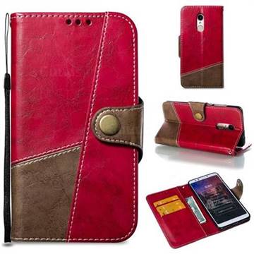 Retro Magnetic Stitching Wallet Flip Cover for Mi Xiaomi Redmi 5 - Rose Red