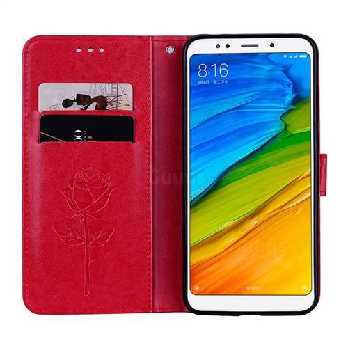 embossing rose flower leather wallet case for mi xiaomi redmi 5