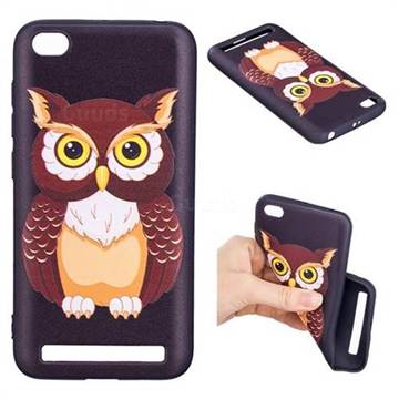 Big Owl 3D Embossed Relief Black Soft Back Cover for Xiaomi Redmi 5A