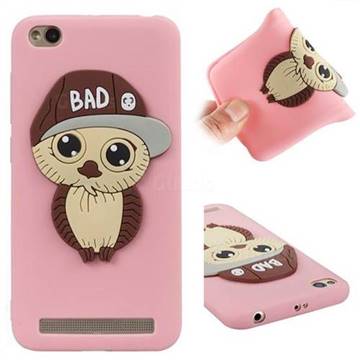 Bad Boy Owl Soft 3D Silicone Case for Xiaomi Redmi 5A - Pink