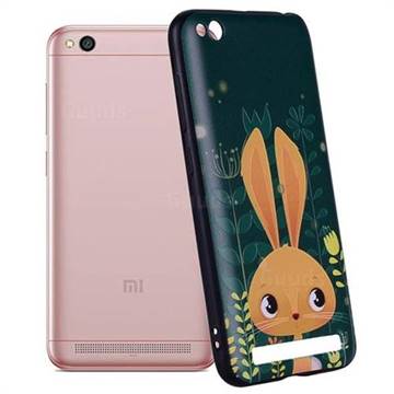 Cute Rabbit 3D Embossed Relief Black Soft Back Cover for Xiaomi Redmi 5A