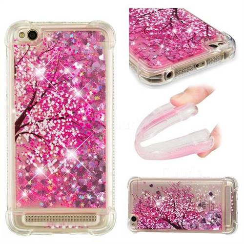 Pink Cherry Blossom Dynamic Liquid Glitter Sand Quicksand Star TPU Case for Xiaomi Redmi 5A