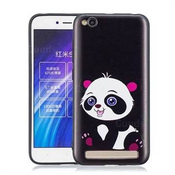 Cute Pink Panda 3D Embossed Relief Black Soft Phone Back Cover for Xiaomi Redmi 5A