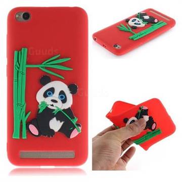 Panda Eating Bamboo Soft 3D Silicone Case for Xiaomi Redmi 5A - Red