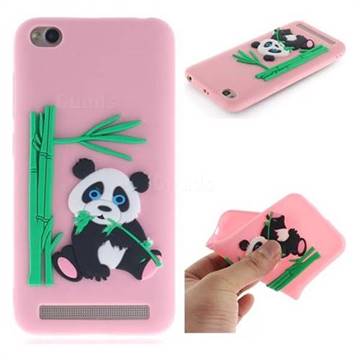Panda Eating Bamboo Soft 3D Silicone Case for Xiaomi Redmi 5A - Pink