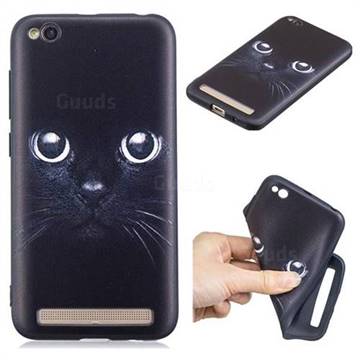 Bearded Feline 3D Embossed Relief Black TPU Cell Phone Back Cover for Xiaomi Redmi 5A
