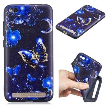 Phnom Penh Butterfly 3D Embossed Relief Black TPU Cell Phone Back Cover for Xiaomi Redmi 5A