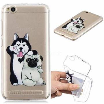 Selfie Dog Clear Varnish Soft Phone Back Cover for Xiaomi Redmi 5A