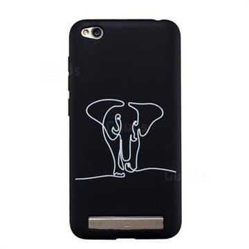 Elephant Stick Figure Matte Black TPU Phone Cover for Xiaomi Redmi 5A