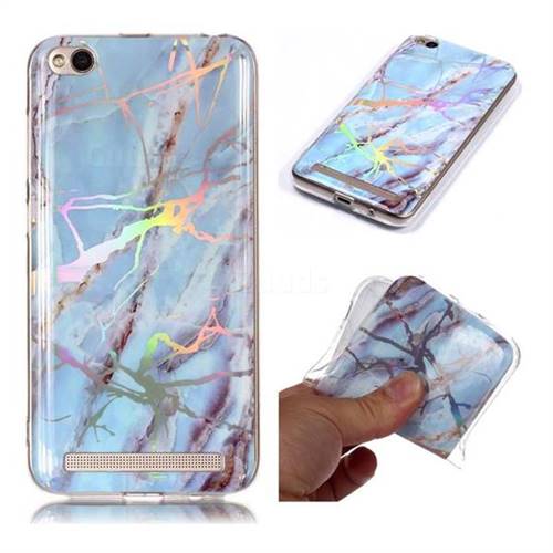 Light Blue Marble Pattern Bright Color Laser Soft TPU Case for Xiaomi Redmi 5A