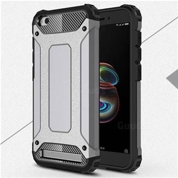 King Kong Armor Premium Shockproof Dual Layer Rugged Hard Cover for Xiaomi Redmi 5A - Silver Grey