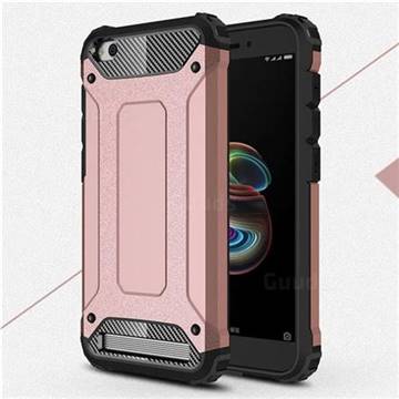 King Kong Armor Premium Shockproof Dual Layer Rugged Hard Cover for Xiaomi Redmi 5A - Rose Gold