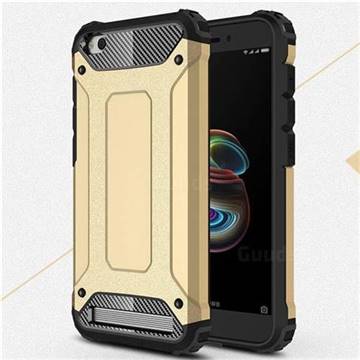 King Kong Armor Premium Shockproof Dual Layer Rugged Hard Cover for Xiaomi Redmi 5A - Champagne Gold
