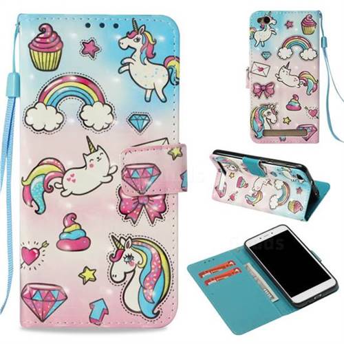 Diamond Pony 3D Painted Leather Wallet Case for Xiaomi Redmi 5A
