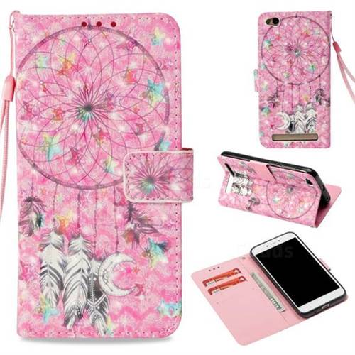 Flower Dreamcatcher 3D Painted Leather Wallet Case for Xiaomi Redmi 5A