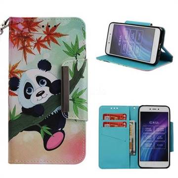 Bamboo Panda Big Metal Buckle PU Leather Wallet Phone Case for Xiaomi Redmi 5A