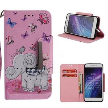 Butterfly Jumbo Big Metal Buckle PU Leather Wallet Phone Case for Xiaomi Redmi 5A