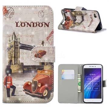 Retro London 3D Painted Leather Phone Wallet Case for Xiaomi Redmi 5A
