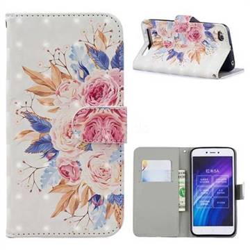 Rose Flowers 3D Painted Leather Phone Wallet Case for Xiaomi Redmi 5A